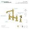 Kingston Brass KS7277PXBS English Country 8" Bridge Kitchen Faucet W/ Sprayer, Brass KS7277PXBS - alternate 2